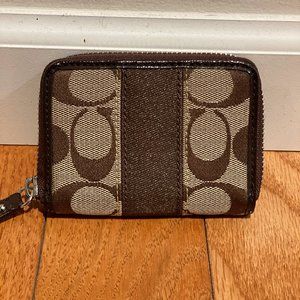 Coach Signature collection coin and id wallet